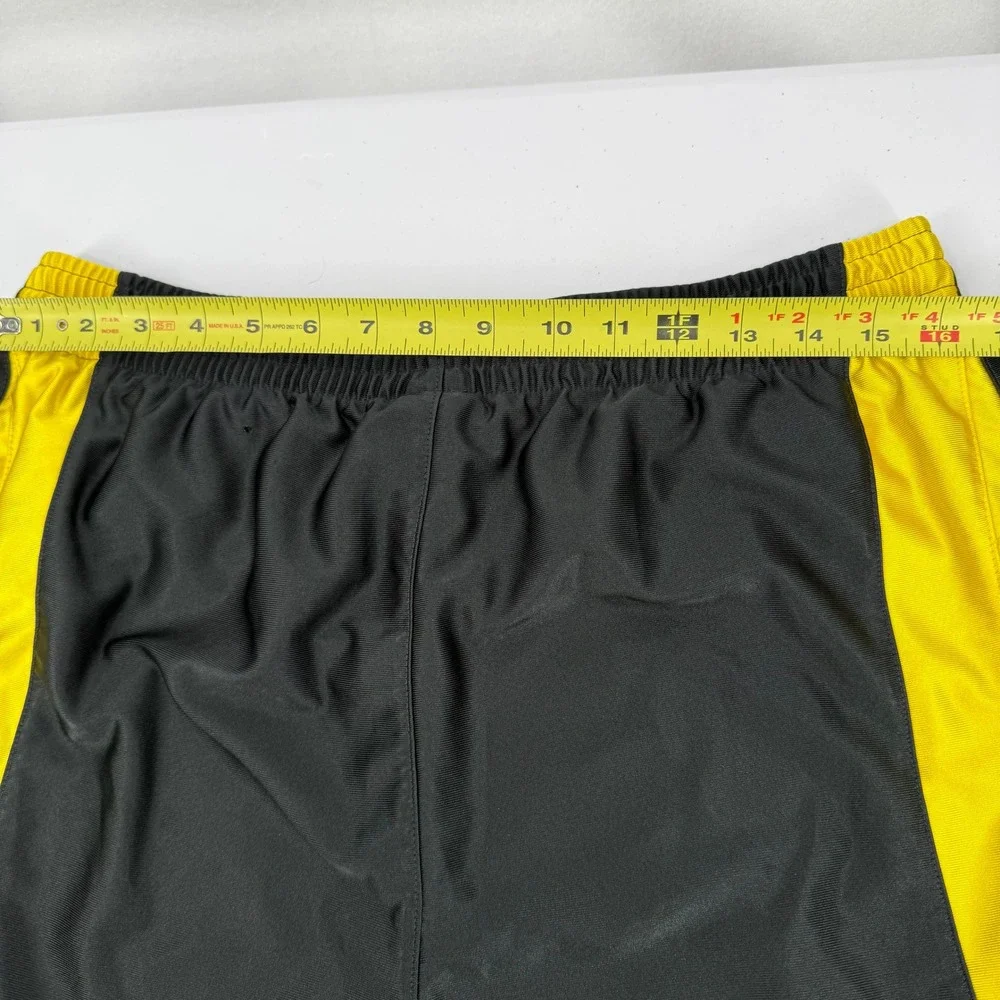 Nike Mens Basketball Shorts Black Yellow White Athletic Size‎ Large Lined Y2K
